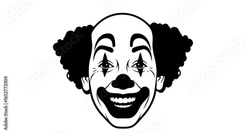 transparent background clown face joyful isolated vector illustration