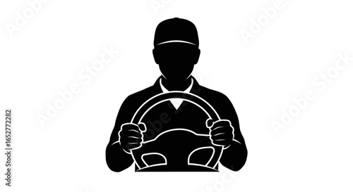transparent background driver silhouette isolated vector for design projects