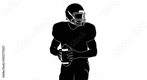 transparent background football player silhouette isolated vector graphic for design