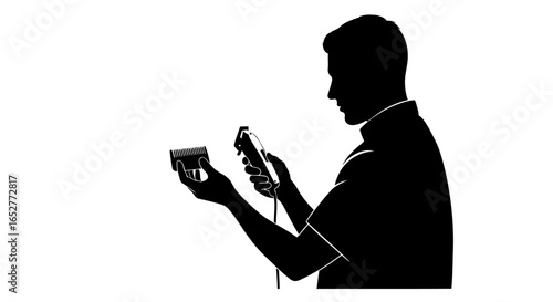 transparent background hair clipper silhouette isolated barber illustration for design projects