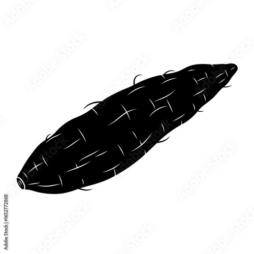 transparent background isolated black yam illustration for design projects
