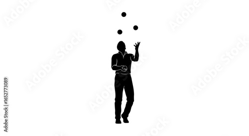 transparent background juggler silhouette isolated vector illustration for design projects