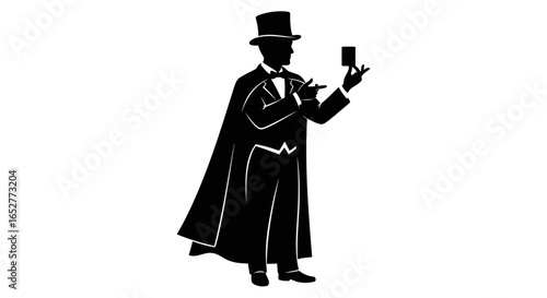 transparent background magician silhouette isolated vector illustration for design projects