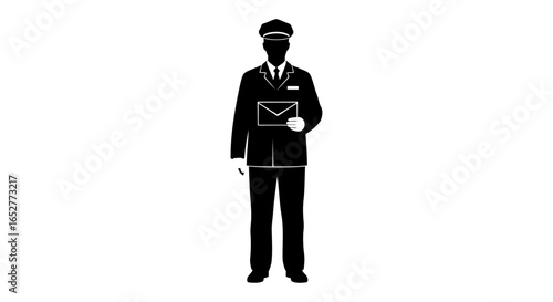 transparent background mailman silhouette isolated vector for design projects