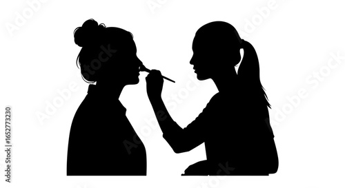 transparent background makeup artist silhouette perfect for website design