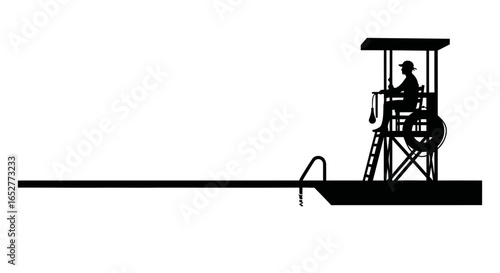 transparent background lifeguard silhouette perfect for website design