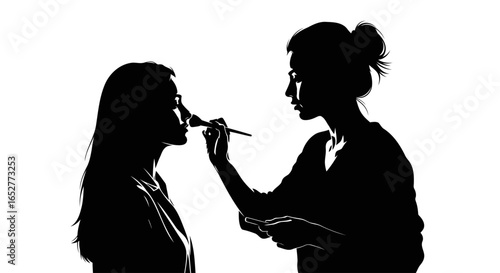 transparent background makeup artist silhouette perfect for website design