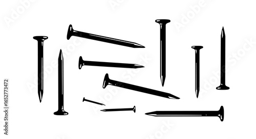 transparent background nails isolated vector illustration for design projects