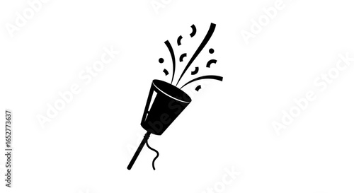 transparent background party popper isolated vector illustration for design projects
