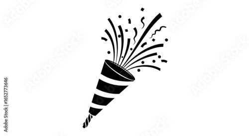 transparent background party popper isolated vector illustration for designs
