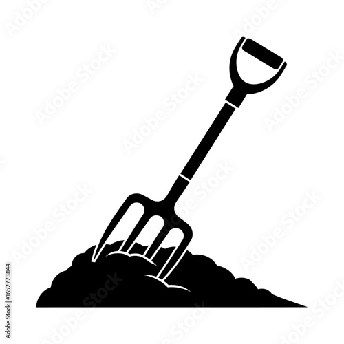 transparent background pitchfork icon isolated gardening tool for design projects