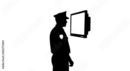 transparent background police officer silhouette perfect for security designs