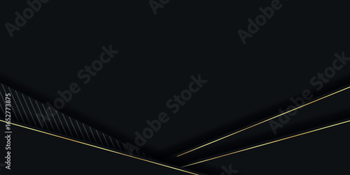Dark luxury background with sparkling gold lines and empty space. Elegant vector design for certificates, award cards, nomination cards, and invitations. Vol. 10