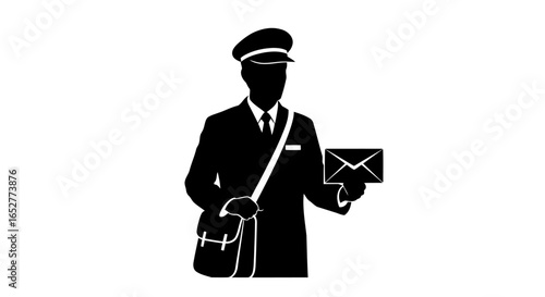 transparent background postman silhouette perfect for website app design