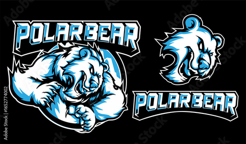 Strong Polar Bear Mascot for Esport and Gaming