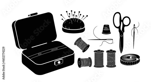 transparent background sewing kit icons perfect for crafts designs