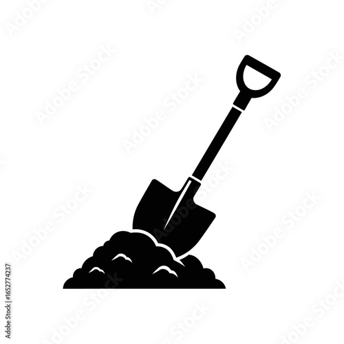 transparent background shovel icon isolated vector for website design
