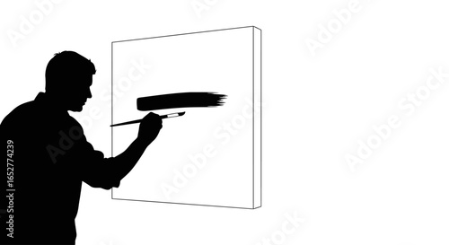 transparent background silhouette artist painting canvas perfect for design projects