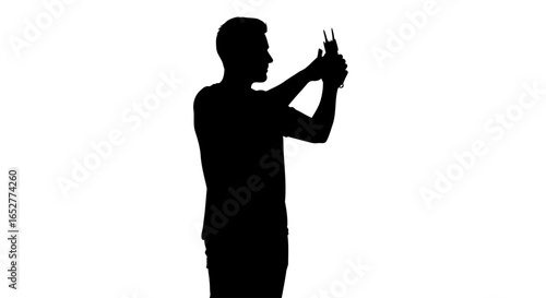 transparent background silhouette bartender shaking cocktail perfect for menus