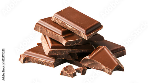 Enticing Heap of Milk Chocolate Pieces Promising Sweet Satisfaction with Smooth Texture and Creamy Goodness