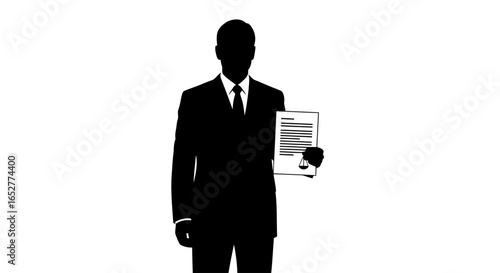 transparent background silhouette lawyer holding legal document for design projects