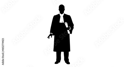 transparent background silhouette lawyer with documents ideal for legal designs
