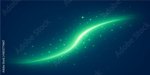 Abstract blue space background with stars and glowing cosmic elements