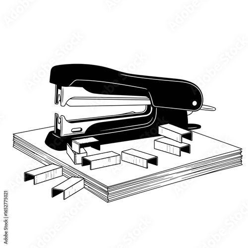 transparent background stapler illustration isolated office supply for design projects