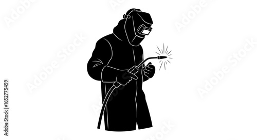 transparent background welder silhouette isolated vector for design projects