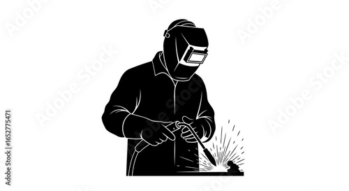 transparent background welder silhouette isolated vector for design projects