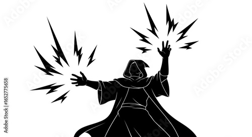 transparent background wizard silhouette powerful magic png for design projects