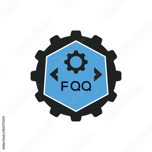 FQQ Industrial Gear Logo Design – Engineering, Mechanical, and Construction Branding Icon. FQQ Letter Logo.
