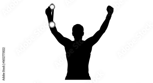 triumphant athlete silhouette transparent background perfect for design projects