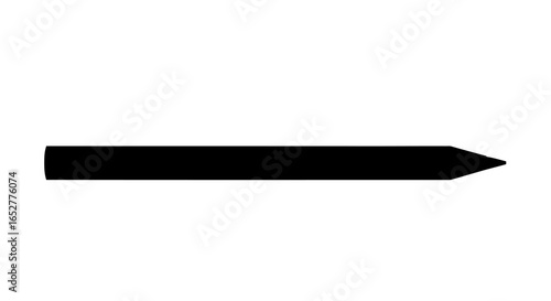 black pencil crayon isolated on transparent background perfect for designs