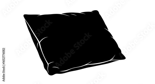 black pillow silhouette transparent background isolated vector graphic