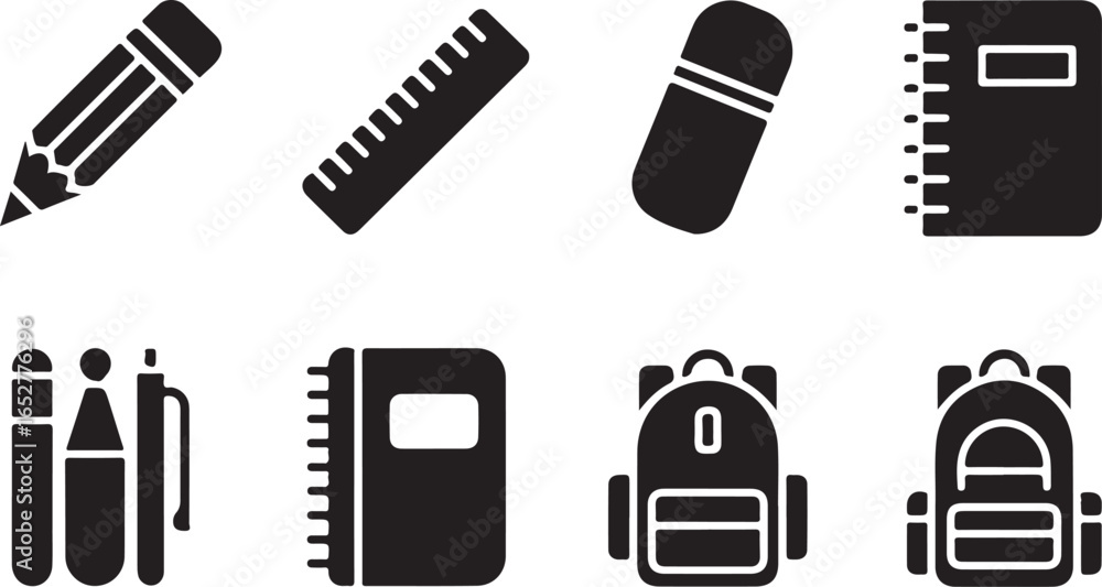 Obraz premium Vector Illustration of Essential Stationery and School Supplies