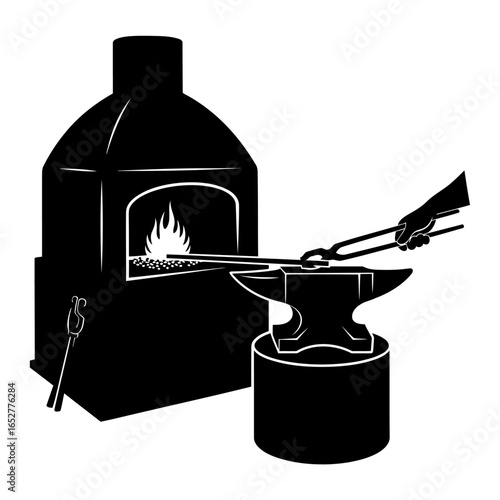 blacksmith forge anvil illustration transparent background for design projects