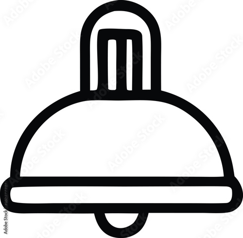 Simple line art icon of a modern dome shaped pendant light fixture