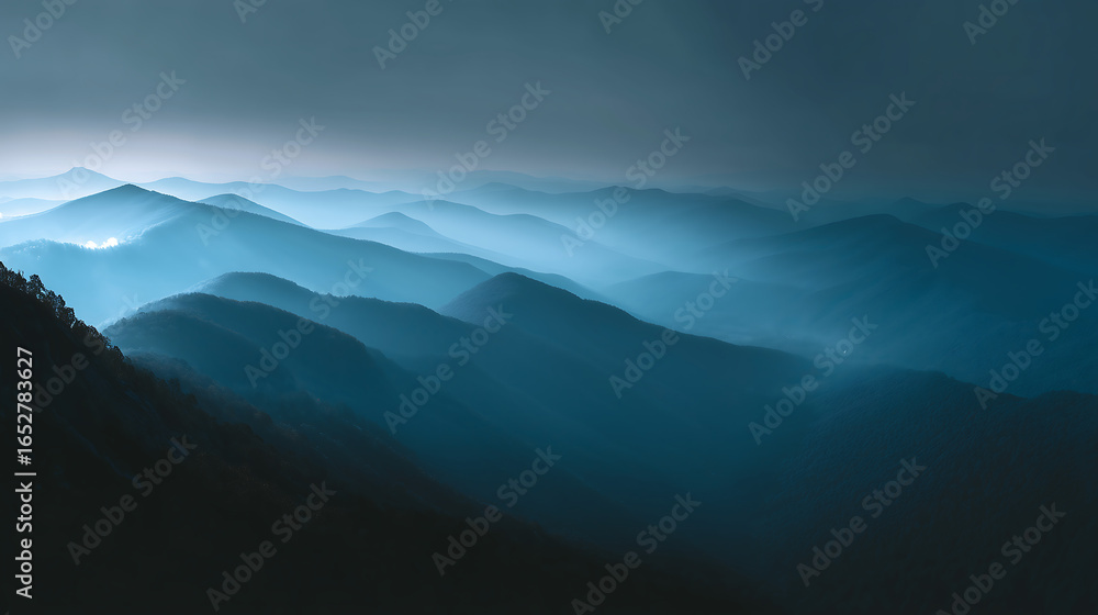 Fototapeta premium Serene Mountain Landscape at Dusk