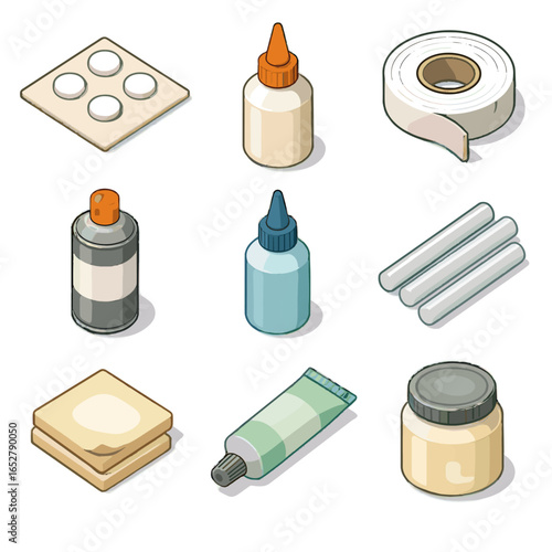 Jar fabric adhesives icons crafting can icon sticky vector hot glue bottle