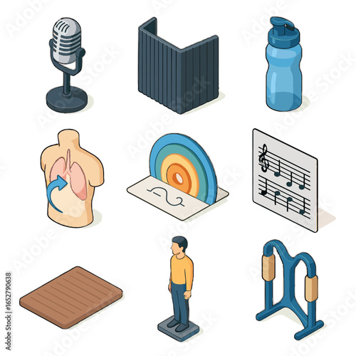 Range trainer microphone icon vector training diaphragm screen vocal icons mat pitch