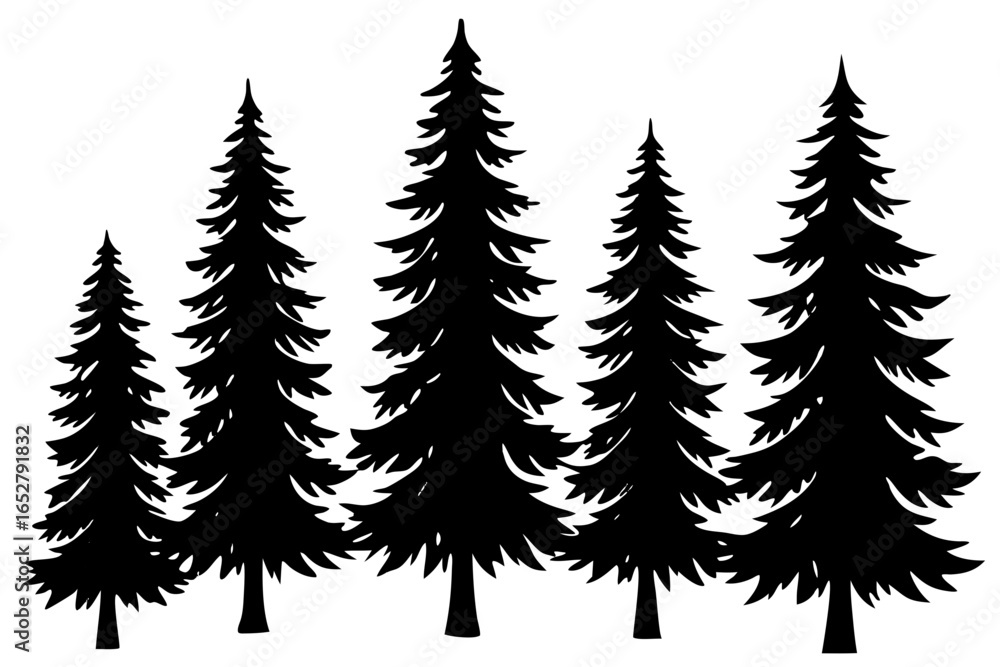 Obraz premium Vector illusion of set of trees