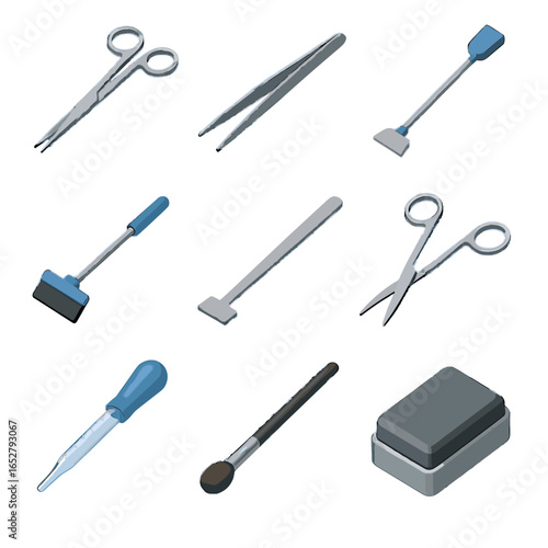 Water icons vector sand cleaning icon dropper scraper tools planting aquascaping magnet