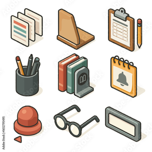 Icon bookend organized shelving reading lending categorized vector reminder bell alert book