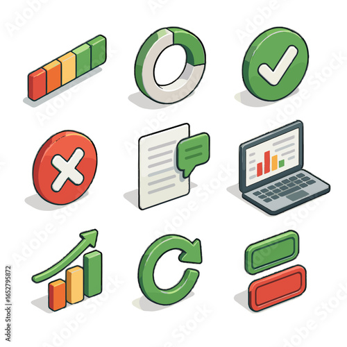 Test circle scoring vector detailed checkmark icon scale percentage icons bar grading