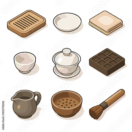 Brick brewing small gaiwan tasting bowl tea lid folded pitcher essentials icon