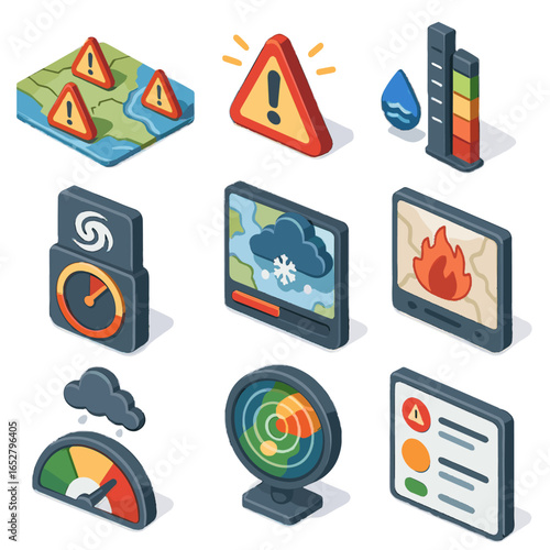 Icon vector air alert hazard gauge alerts radar snowstorm wildfire watch weather