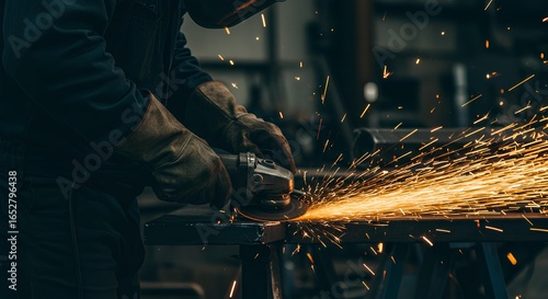 sparks from a grinder