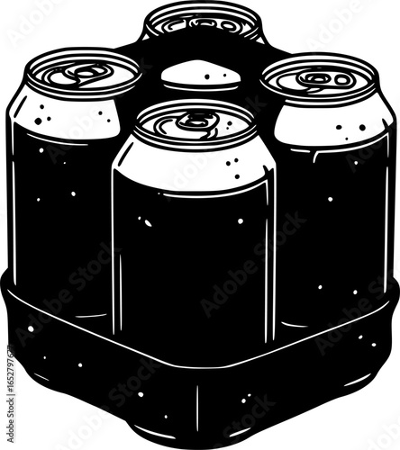 4 pack beer can vector illustration
