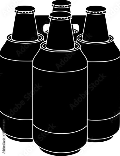 4 pack beer can vector illustration
